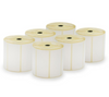 Papier thermique &agrave; rev&ecirc;tement &eacute;cologique 70 g/m&sup2; + adh&eacute;sif thermofusible antigel + papier antiadh&eacute;sif glassine jaune 58 g/m&sup2;